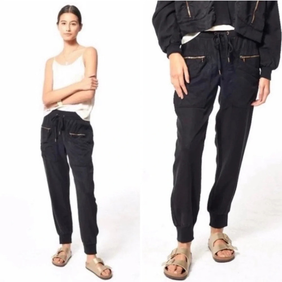 Young Fabulous & Broke Dark Gray Tapered Leg Ribbed Ankle Ozzy Joggers Size M - Picture 4 of 5